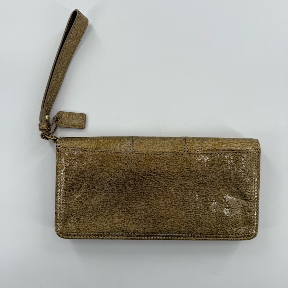 Coach Gold Leather Wristlet - Picture 4 of 6
